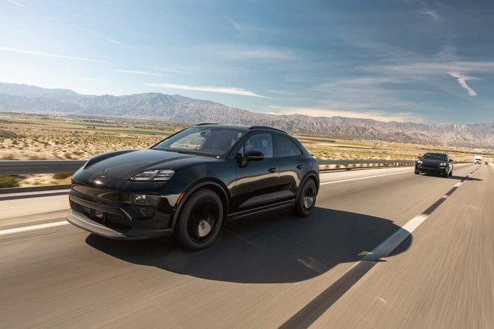 Porsche Macan Prototype front driving