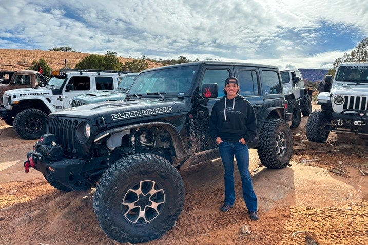 Jeep enthusiast Elizabeth Jordy at the 2024 Easter Jeep Safari