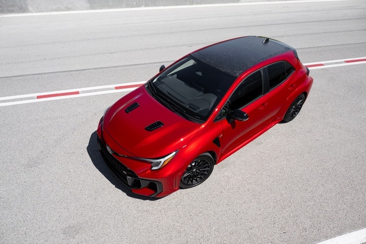 2025 Toyota GR Corolla front 3/4 overhead