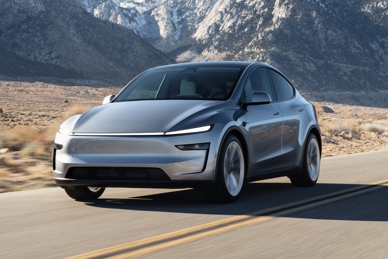 2025 Tesla Model Y on the road