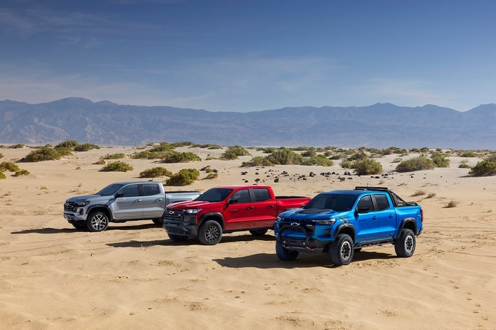 Group shot of three 2023 Chevy Colorado trims