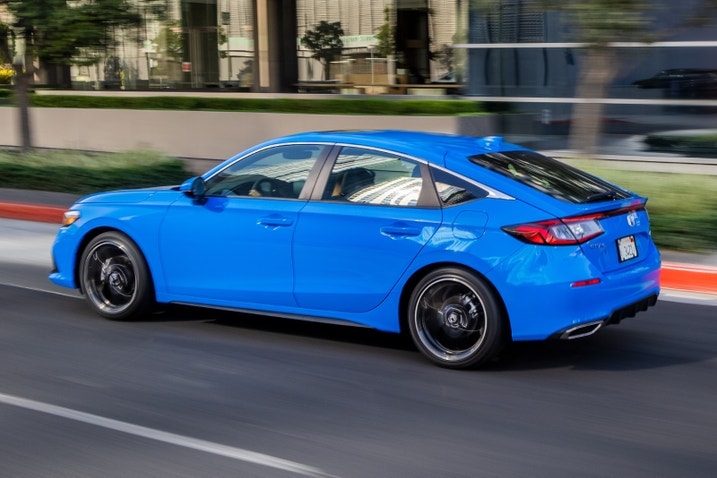 2023 Honda Civic Sport hatchback in Boost Blue exterior