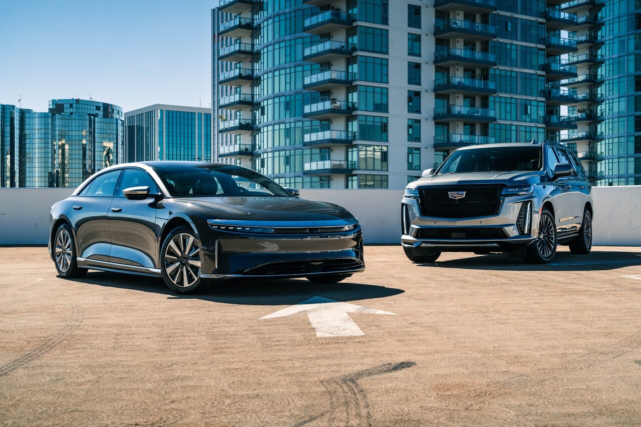 2022 Lucid Air and 2023 Cadillac Escalade-V