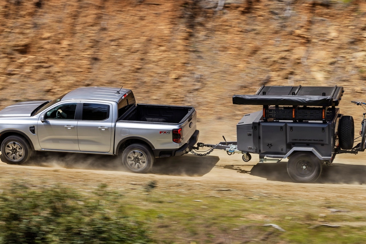 2024 Ford Ranger with trailer attached