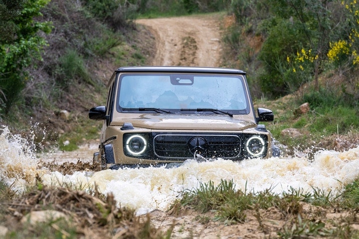 2025 Mercedes-Benz G 580 EV driving in water