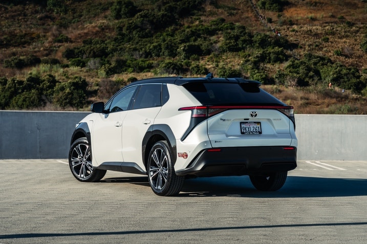 Rear shot of the Toyota bz4X