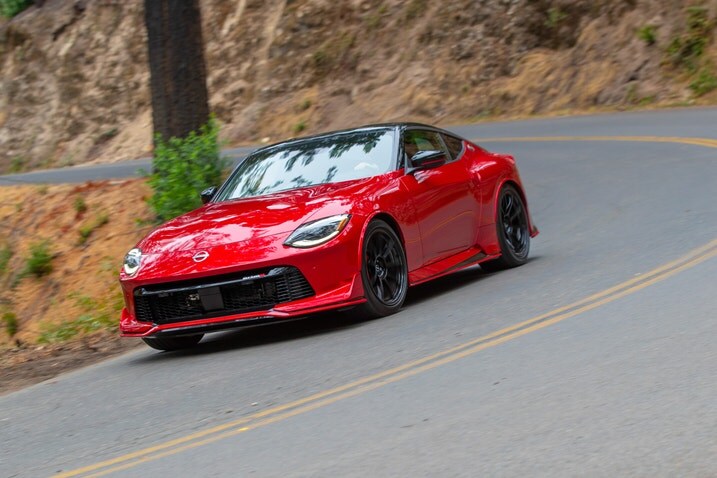 2024 Nissan Z Nismo driving on a winding road