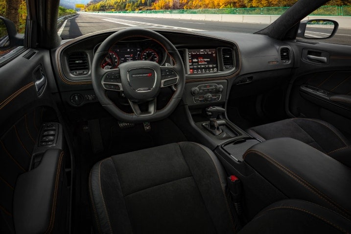 2023 Dodge Charger Scat Pack interior showing the dashboard and front seats