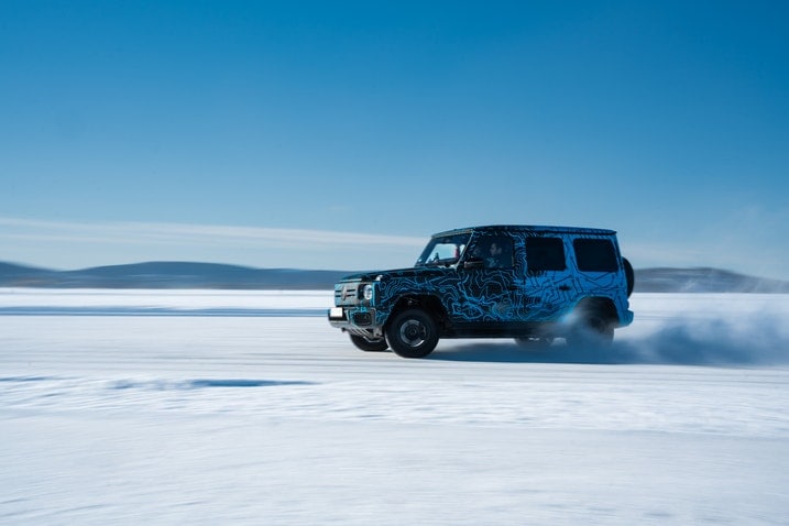 Mercedes-Benz G 580 with EQ Technology prototype driving in Sweden