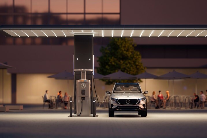 Mercedes-Benz charging network concept illustration