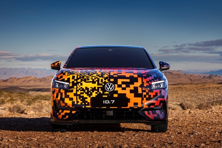 2025 Volkswagen ID.7 front camouflaged