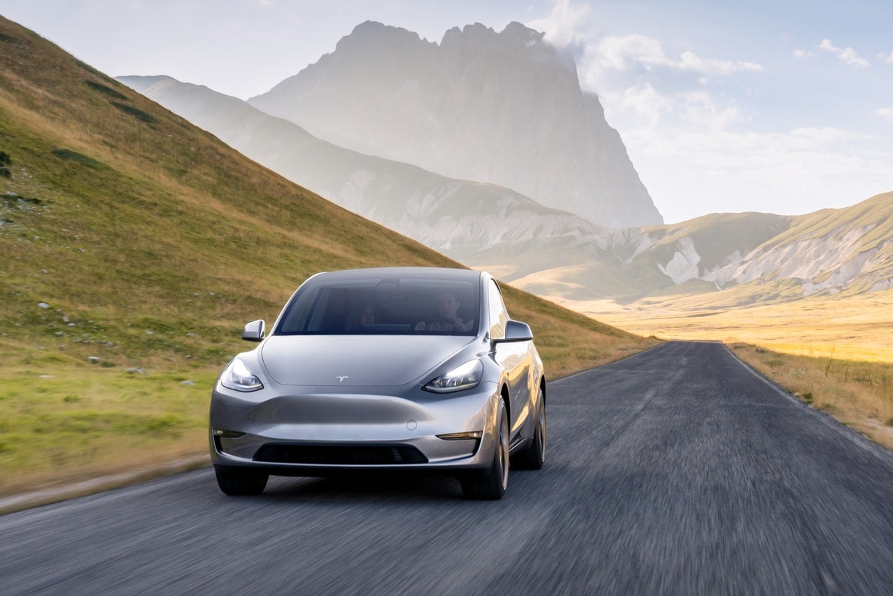 2024 Tesla Model Y front, on the road