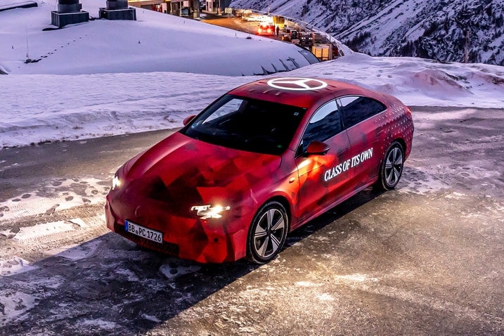 2026 Mercedes-Benz CLA EV prototype front 3/4
