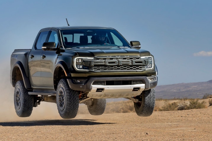 2024 Ford Ranger Raptor wheels off the ground