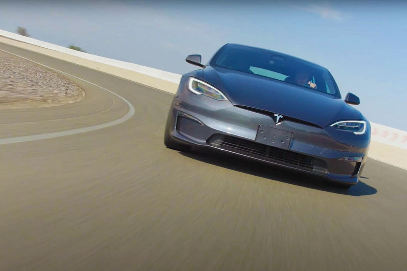 2021 Tesla Model S Plaid on the track