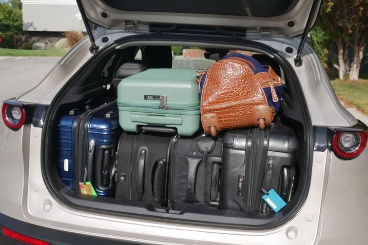 Six suitcases in the Mazda CX-30