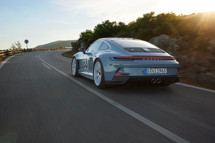 2024 Porsche 911 S/T rear, on the road