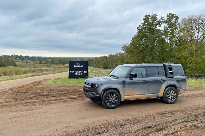2023 Land Rover Defender front three-quarters