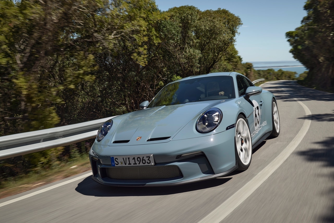 2024 Porsche 911 S/T front three-quarter angle while driving