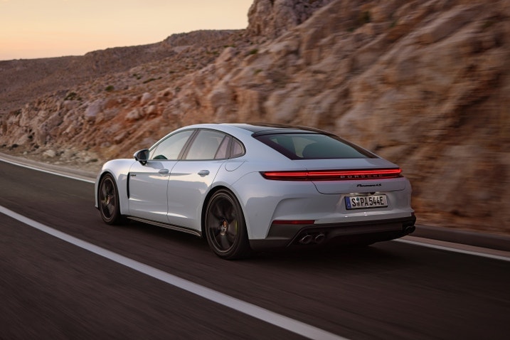 2025 Porsche Panamera 4 E-Hybrid rear three-quarter