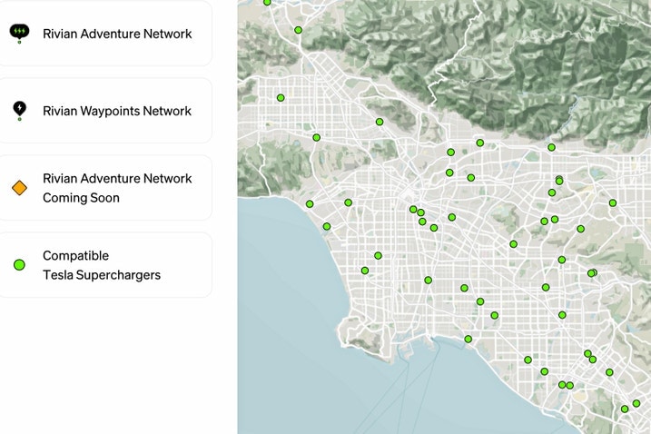 Rivian Adventure Network map