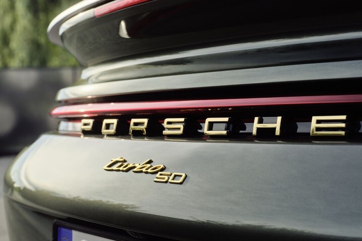 Porsche 911 Turbo 50 badge detail