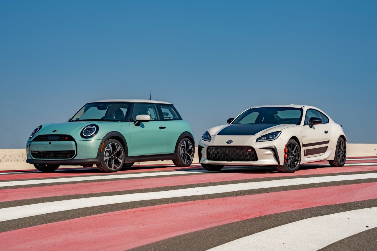 2024 Toyota GR86 vs. Mini Cooper S, shown side-by-side