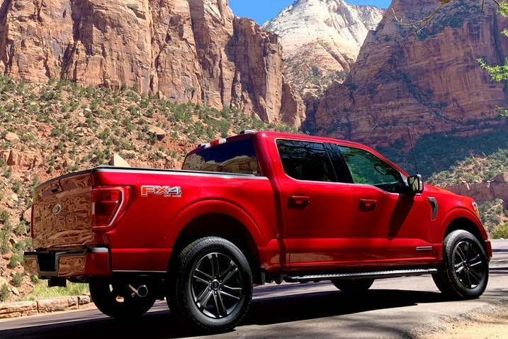 2021 Ford F-150 PowerBoost Hybrid rear 3/4