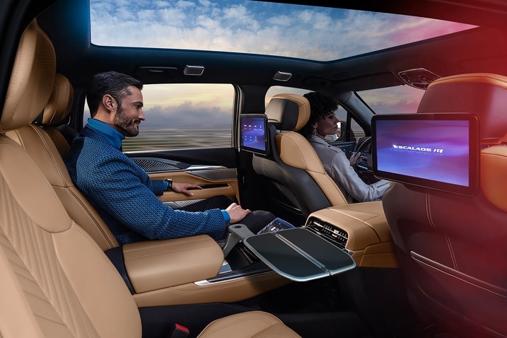 Cadillac Escalade IQ interior, with view of rear seats