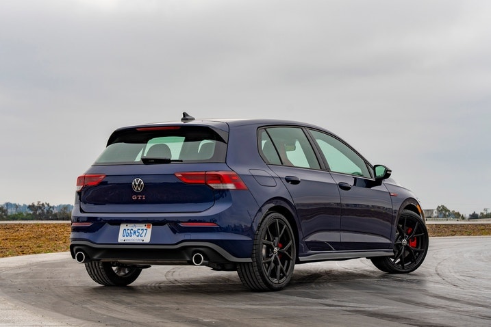 2024 Volkswagen Golf GTI rear 3/4
