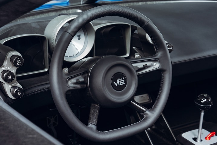 Gordon Murray Automotive T.33 Spider interior steering wheel