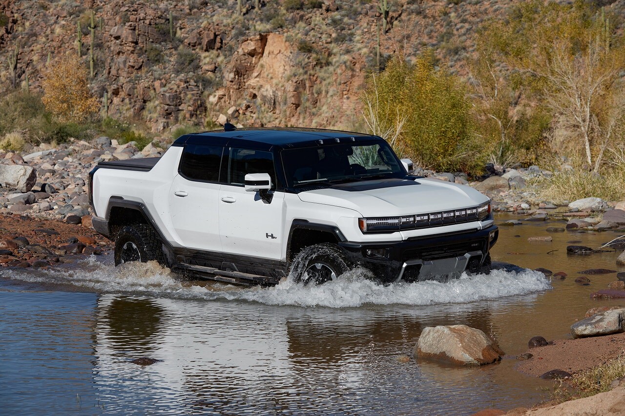 2022 GMC Hummer EV wading through water