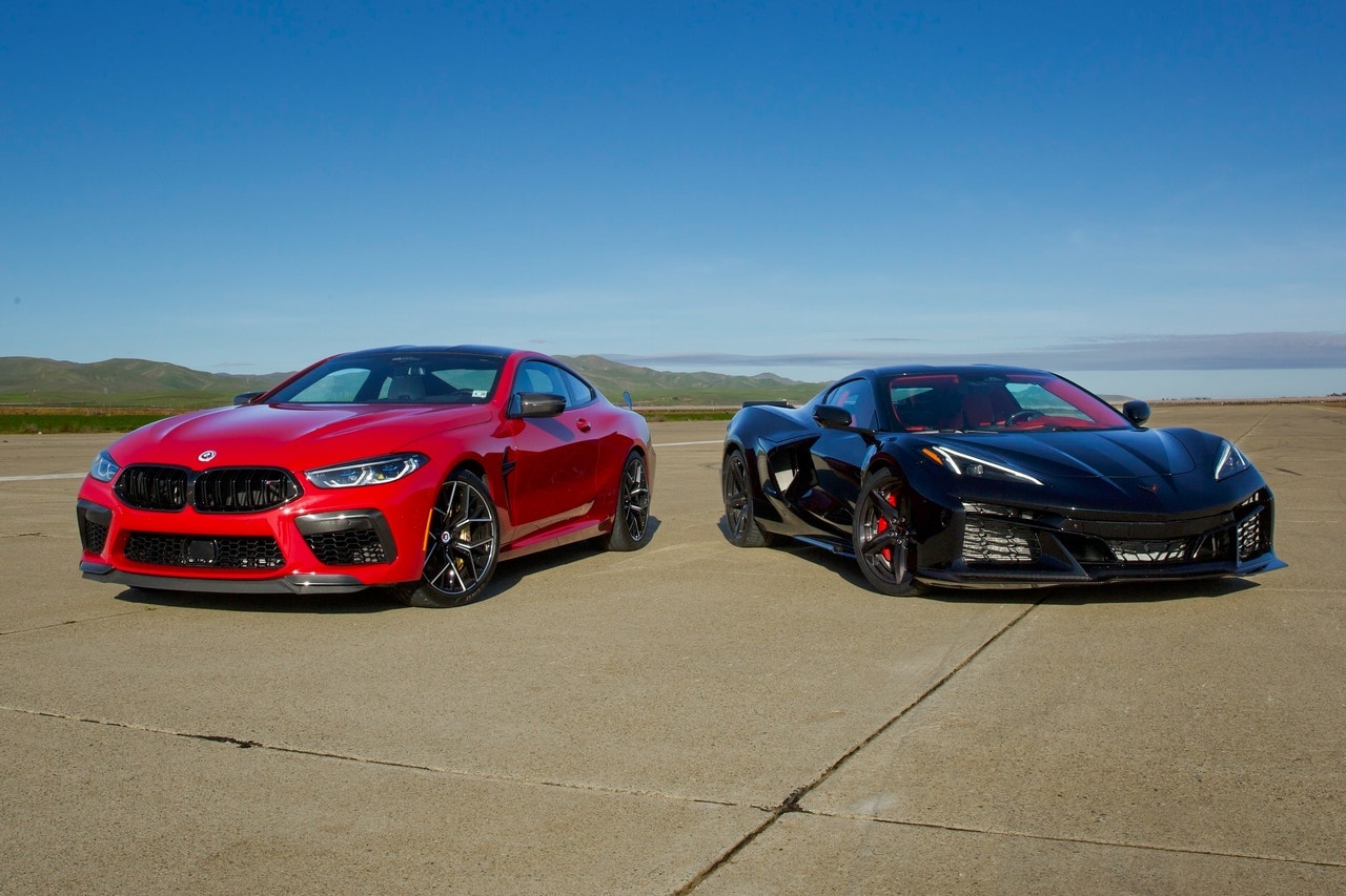 Edmunds U-Drags: BMW M8 Competition vs. Chevy Corvette E-Ray