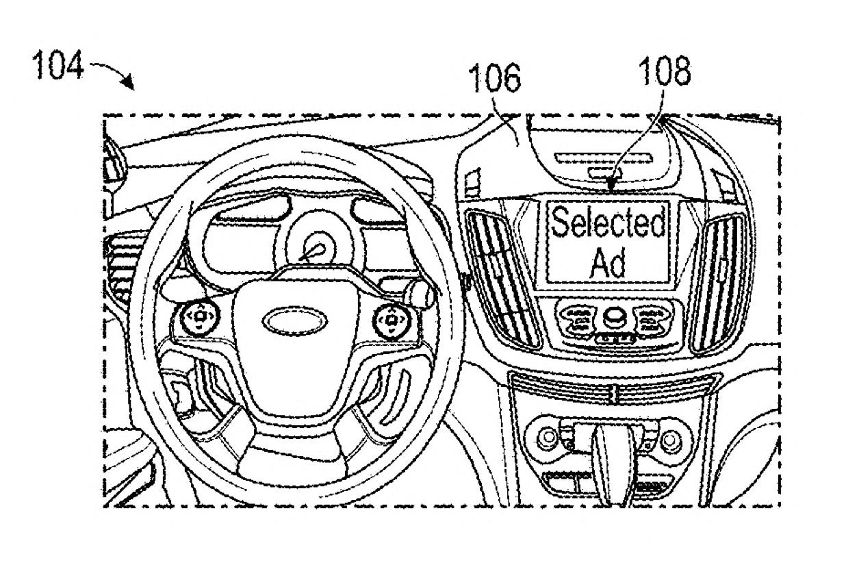 Ford in-car ad patent