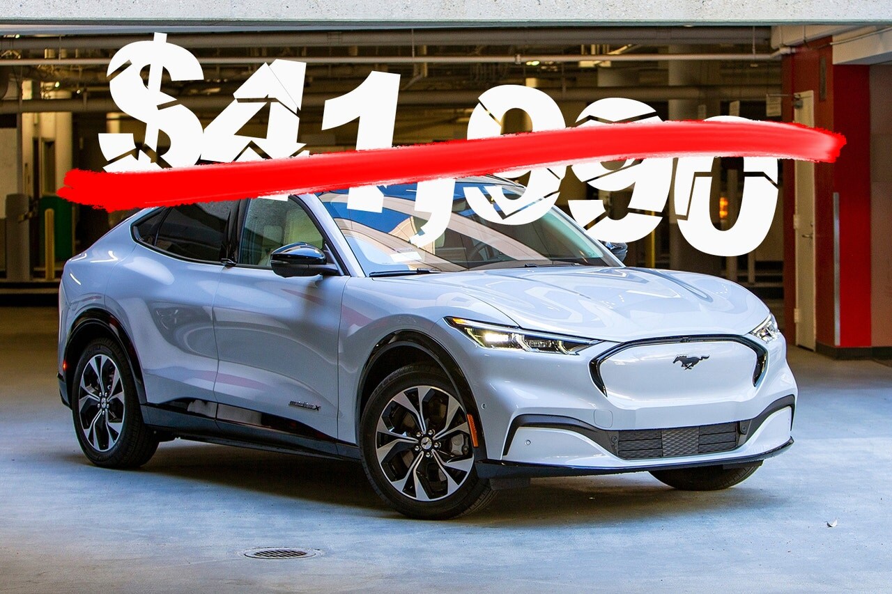 2021 Ford Mustang Mach-E with pricing text