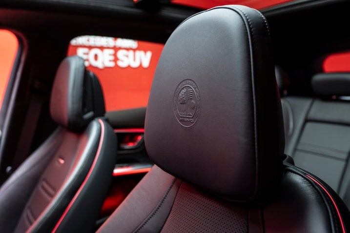 2024 Mercedes-Benz AMG EQE SUV front seat detail