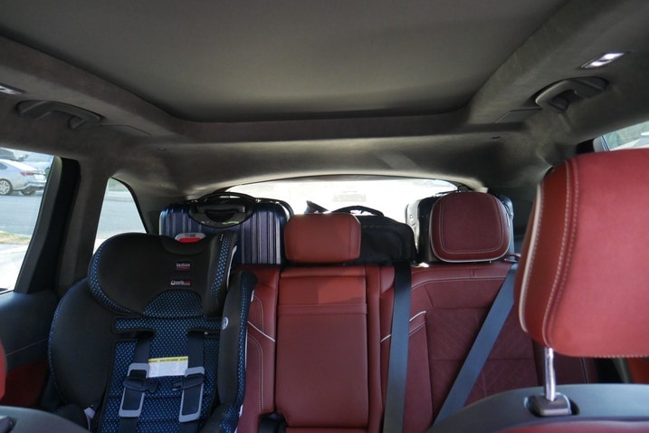 Rearview in Lincoln Nautilus when loaded with bags