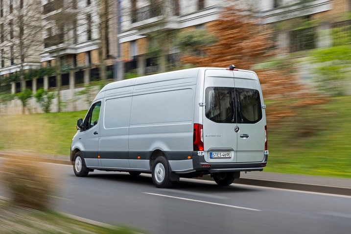 2025 Mercedes-Benz eSprinter rear three-quarter