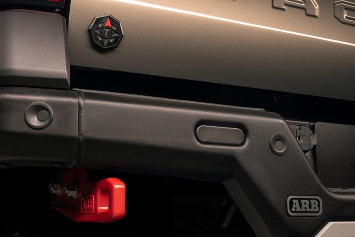 Teaser photo of 2024 Toyota Tacoma Trailhunter's rear bumper detail 