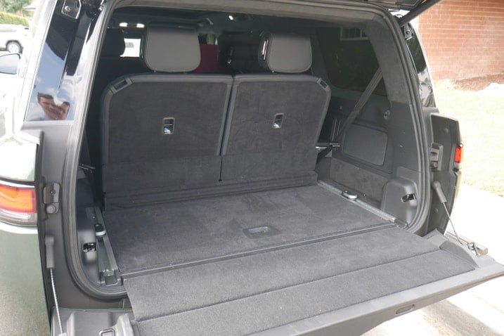 Rivian R1S cargo area behind third row