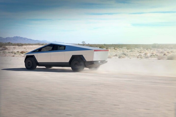 Tesla Cybertruck on the move