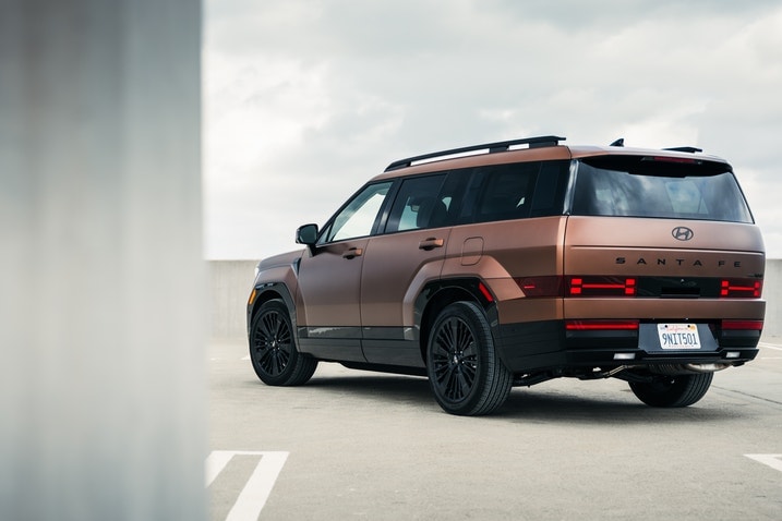 2024 Santa Fe Hybrid rear three-quarter