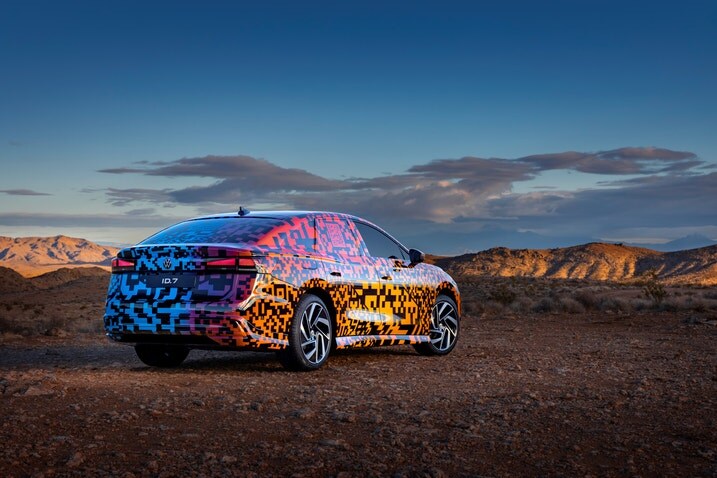 Volkswagen ID.7 camouflaged exterior rear