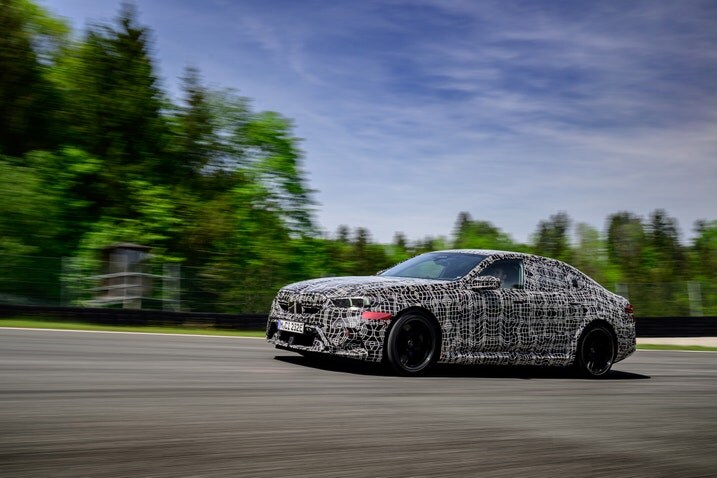 2025 BMW M5 prototype profile, action