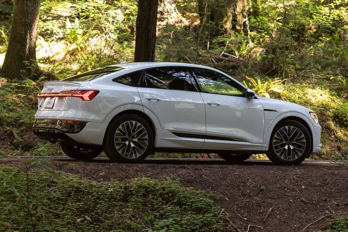 2024 Audi Q8 e-tron Sportback static rear three-quarter