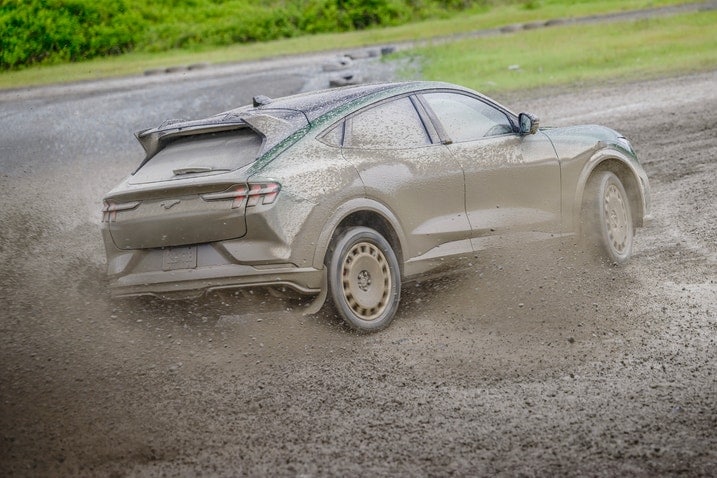 2024 Ford Mustanmg Mach-E Rally in the mud