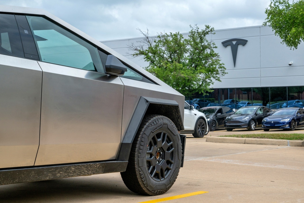 Tesla Cybertruck at a dealership