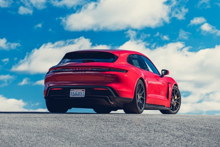2025 Porsche Taycan GTS Sport Turismo rear 3/4