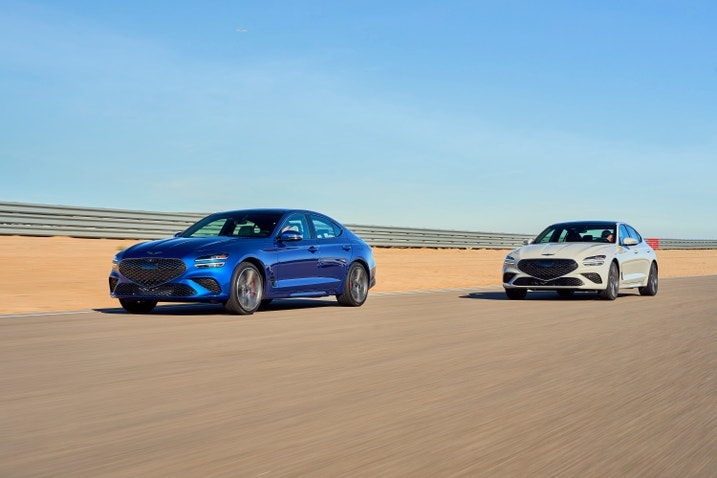 2024 Genesis G70 driving on track
