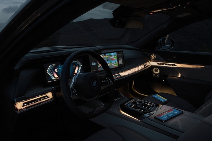 2023 BMW 7 Series interior at night